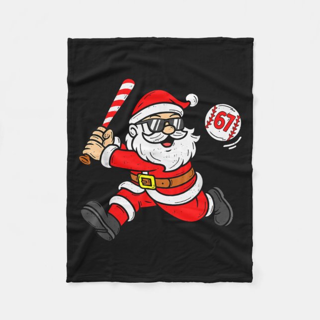 67 Basketball Santa Six Seven Meme Christmas Srt M Fleece Blanket (Front)