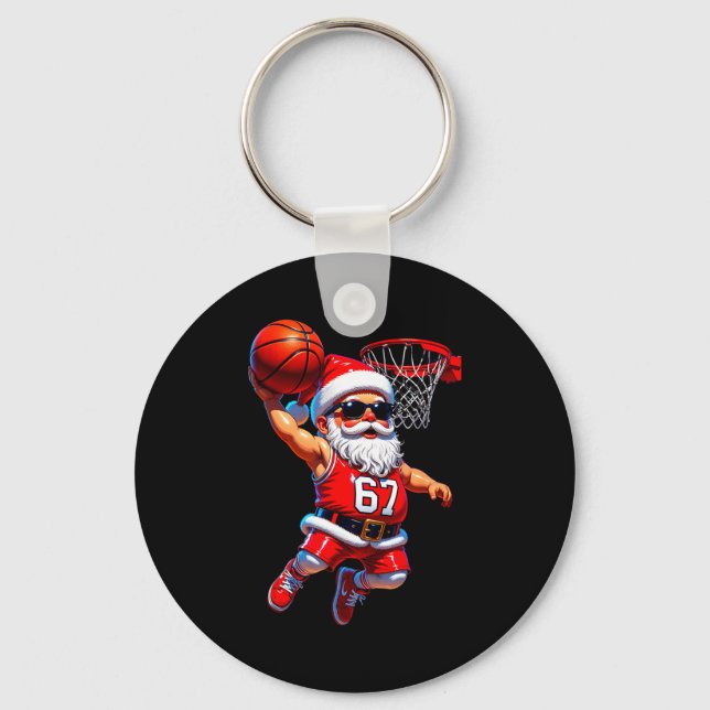 67 Basketball Santa Six Seven Meme Christmas Srt M Keychain (Front)