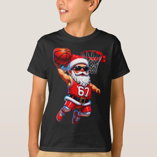 67 Basketball Santa Six Seven Meme Christmas Srt M T-Shirt (Front)
