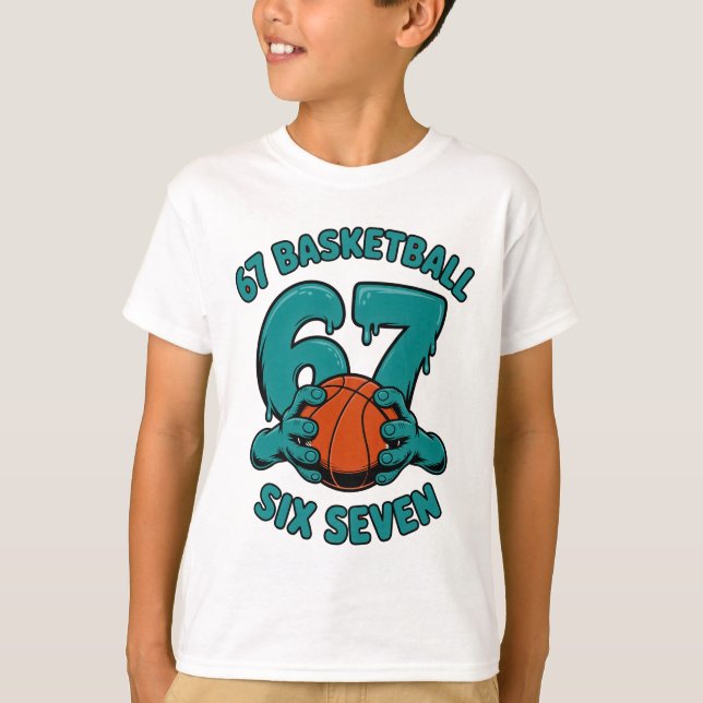 67 Basketball Six Seven Sports Meme T-Shirt (Front)