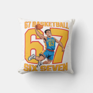 67 Basketball Six Seven Throw Pillow