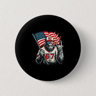 67 Bigfoot Meme Funny Six Seven Gen Alpha Slang  2 Inch Round Button