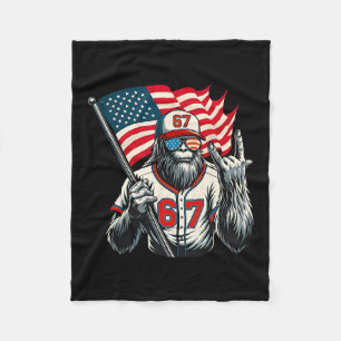 67 Bigfoot Meme Funny Six Seven Gen Alpha Slang  Fleece Blanket