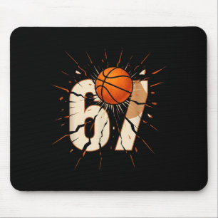 67 Brainrot Youth Basketball Drip - Funny Kids 67  Mouse Pad