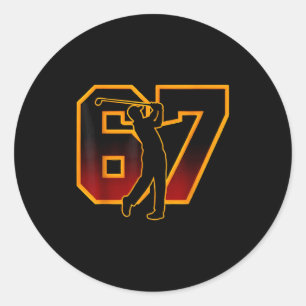 67 Brainrot Youth Golf Drip - Funny Kids 67  Classic Round Sticker