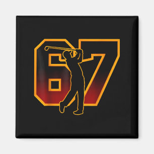 67 Brainrot Youth Golf Drip - Funny Kids 67  Magnet