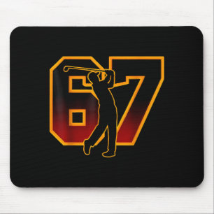 67 Brainrot Youth Golf Drip - Funny Kids 67 Mouse Pad