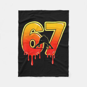 67 Brainrot Youth Wrestling Drip - Funny Kids 67  Fleece Blanket