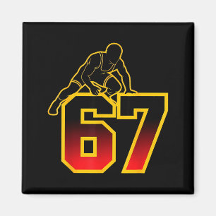 67 Brainrot Youth Wrestling Drip - Funny Kids 67  Magnet