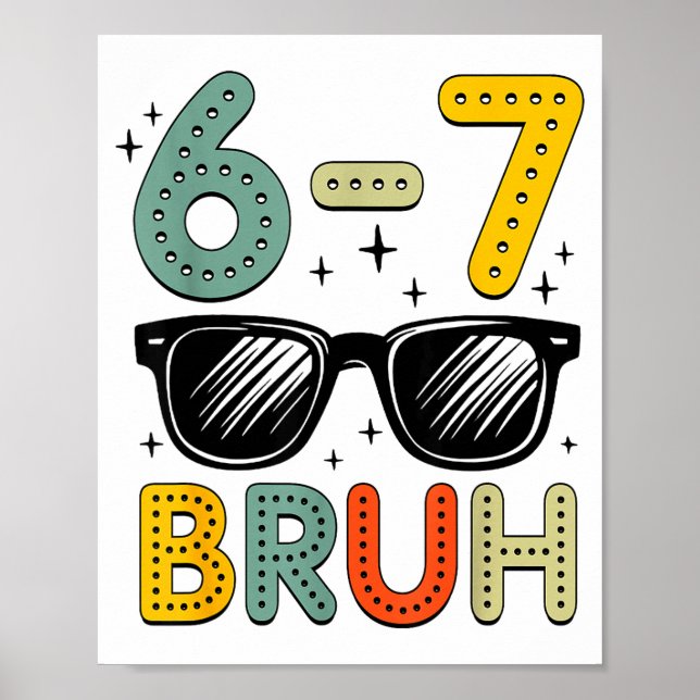 67 Bruh Funny 67 Six Seven Meme Gen Alpha Slang 67 Poster (Front)