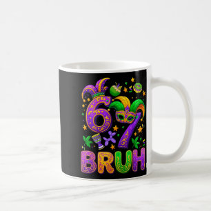 67 Bruh Mardi Gras Jester Mask New Orleans  Coffee Mug