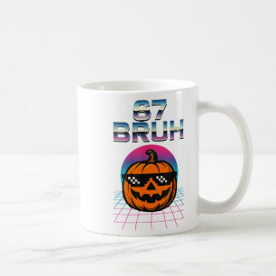 67 Bruh Meme Halloween Pumpkin 6 7 Brainrot Six Se Coffee Mug