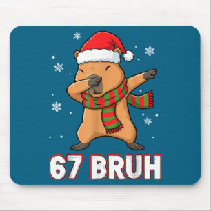 67 Bruh Six Seven Meme Capybara Christmas Kids Boy Mouse Pad
