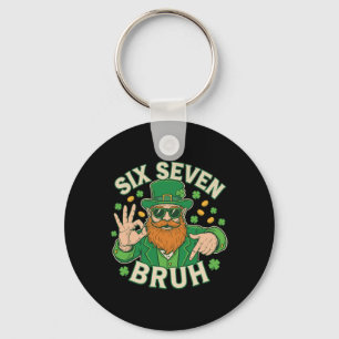 67 Bruh St Patricks Day Leprechaun Six Seven Boys Keychain