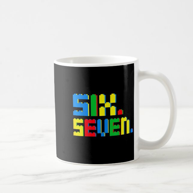 67 Building Blocks For Kids Boys Six Seven Funny 6 Coffee Mug (Right)