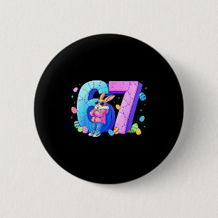 67 bunny egg for kids boy girl women youth teen 2 inch round button