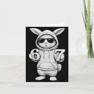 67 bunny face with sunglasses for kids boy men67 b card
