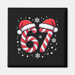 67 Candy Canes Santa  Magnet