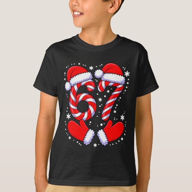 67 Candy Canes Santa  T-Shirt (Front)