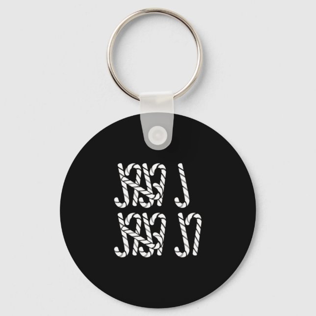 67 Candy Canes Tally Marks Xmas Long Sleeve  Keychain (Front)
