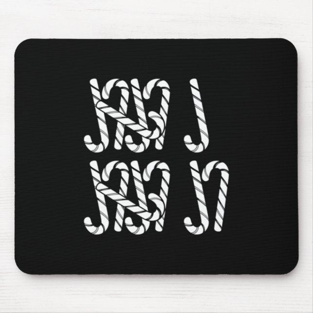 67 Candy Canes Tally Marks Xmas Long Sleeve  Mouse Pad (Front)