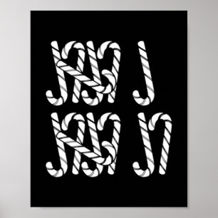 67 Candy Canes Tally Marks Xmas Long Sleeve  Poster