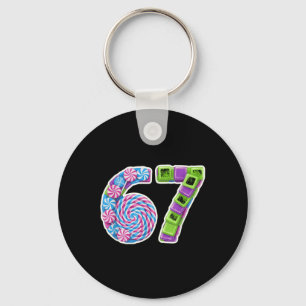 67 Candy Themed Number Fun Design Keychain