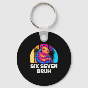 67 Capybara Funny Six Seven Bruh Capybara Video Ga Keychain