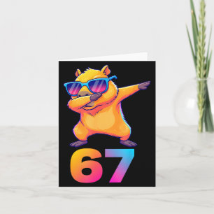 67 Capybara Six Seven Meme Animal Cool Capybara Da Card