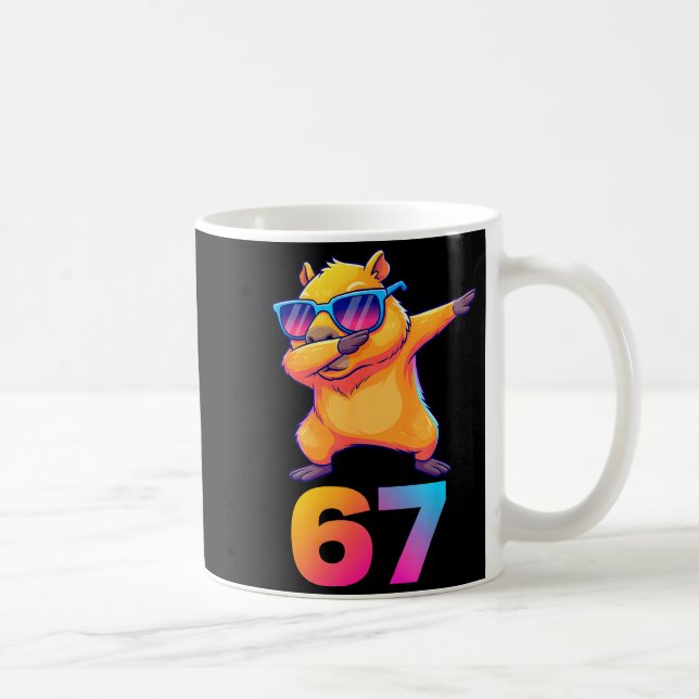 67 Capybara Six Seven Meme Animal Cool Capybara Da Coffee Mug (Right)