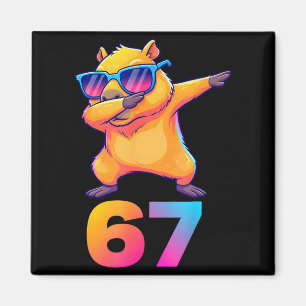 67 Capybara Six Seven Meme Animal Cool Capybara Da Magnet