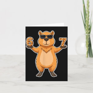 67 Capybara Sungles Gen Alpha Slang Funny Six Seve Card