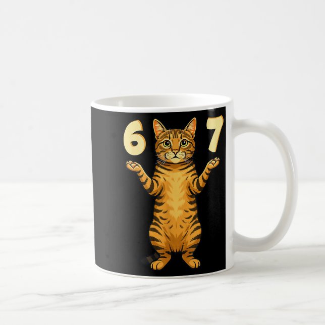 67 Cat Meme Funny Gen Alpha Slang Humor For Teens  Coffee Mug (Right)