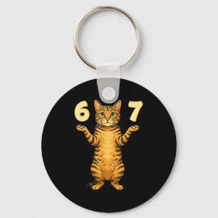 67 Cat Meme Funny Gen Alpha Slang Humor For Teens  Keychain