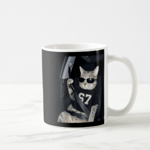 67 Cat Wearing Sungles Gen Alpha Funny Six Seven 6 Coffee Mug