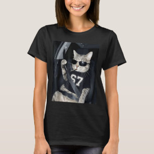 67 Cat Wearing Sungles Gen Alpha Smoking Cat  T-Shirt