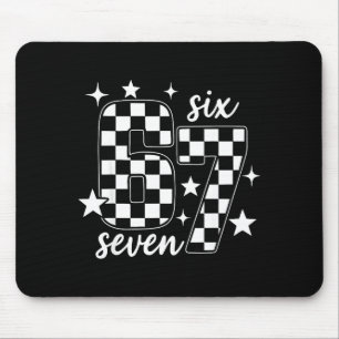 67 Checkered Six Seven Meme 6 7 Gen Alpha Teacher Mouse Pad