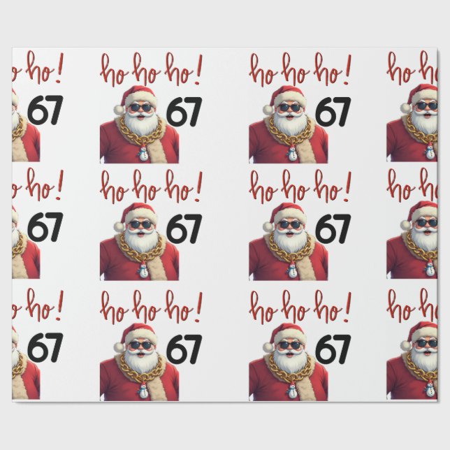 67 Chill Santa Christmas Santa  Wrapping Paper (Seam)