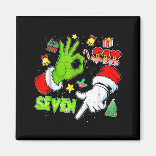 67 Christmas 6 7 Meme Elf Santa Pajamas Gen Alpha Magnet