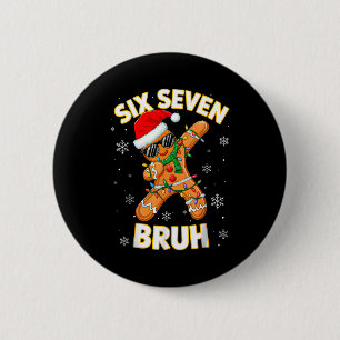 67 Christmas 6 7 Meme Gingerbread Man Xmas Pajamas 2 Inch Round Button