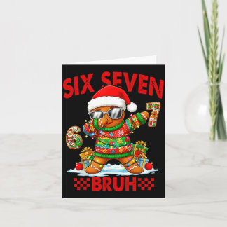 67 Christmas 6 7 Meme Gingerbread Man Xmas Pajamas Card