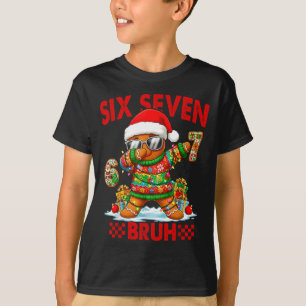 67 Christmas 6 7 Meme Gingerbread Man Xmas Pajamas T-Shirt