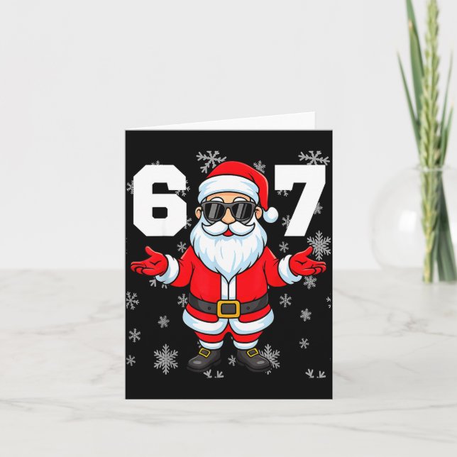 67 Christmas 6 7 Meme Pajamas 67 Bruh Slang  Card (Front)