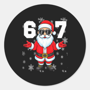 67 Christmas 6 7 Meme Pajamas 67 Bruh Slang  Classic Round Sticker
