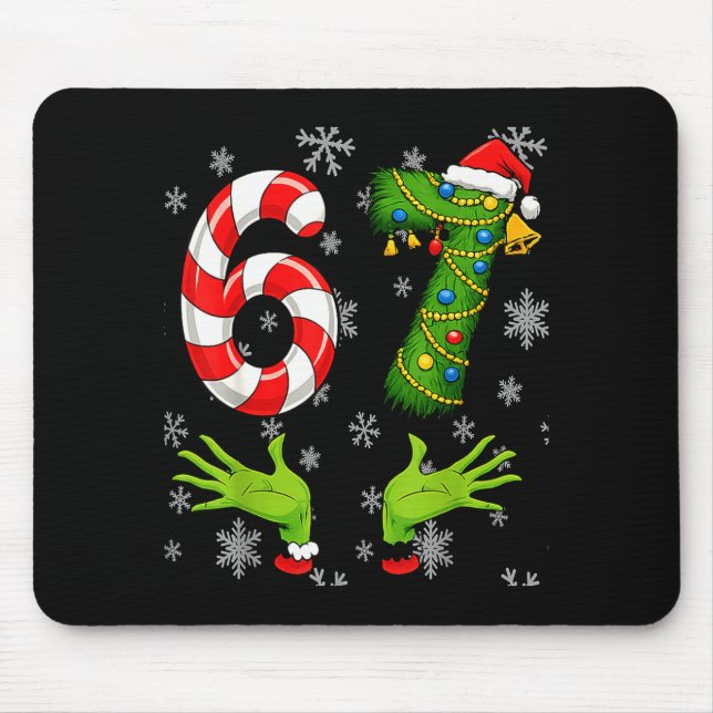67 Christmas 6 7 Meme Pajamas 67 Bruh Slang  Mouse Pad (Front)