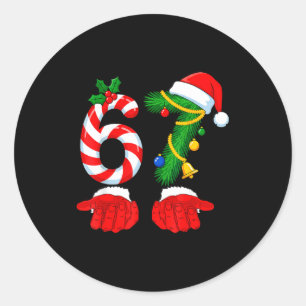 67 Christmas 6 7 Meme Pajamas For Kids Women Men S Classic Round Sticker