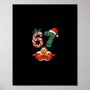 67 Christmas 6 7 Meme Pajamas Holiday Dog Lovers M Poster