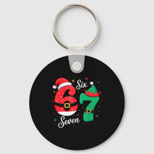 67 Christmas 6 7 Meme Pajamas Holiday Gen Alpha Sl Keychain