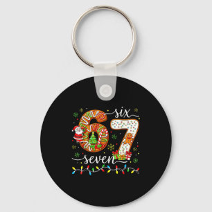 67 Christmas 6 7 Meme Pajamas Holiday Gen Alpha Sl Keychain