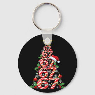 67 Christmas 6 7 Meme Pajamas Holiday Gen Alpha Sl Keychain